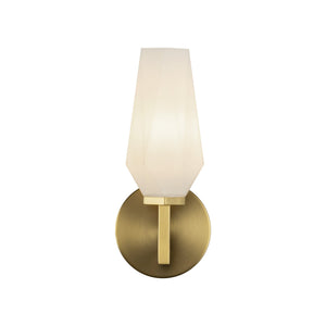 Ratana 10" Vanity Sconce, Brushed Gold/Opal Glass