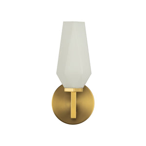 Ratana 10" Vanity Sconce, Brushed Gold/Opal Glass