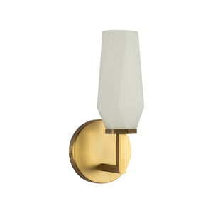 Ratana 10" Vanity Sconce, Brushed Gold/Opal Glass