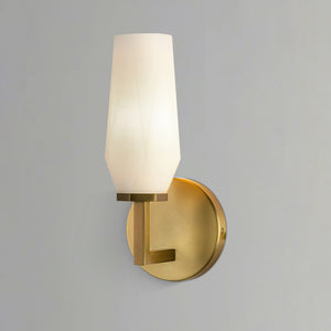 Ratana 10" Vanity Sconce, Brushed Gold/Opal Glass