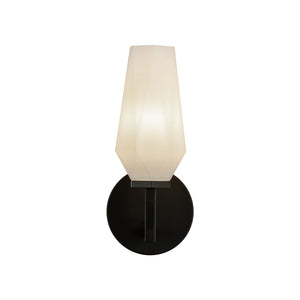 Ratana 10" Vanity Sconce, Matte Black/Opal Glass