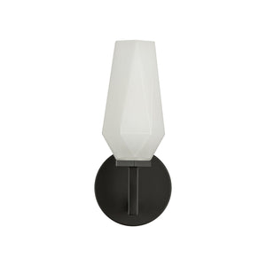 Ratana 10" Vanity Sconce, Matte Black/Opal Glass