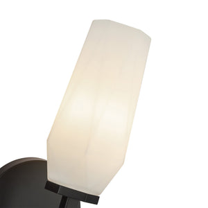 Ratana 10" Vanity Sconce, Matte Black/Opal Glass