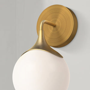 Linnea 12" Vanity Wall Sconce, Aged Gold/Opal Matte Glass