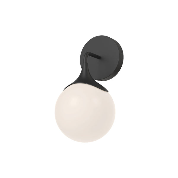 Calla 12" Vanity Wall Sconce, Matte Black/Opal Matte Glass