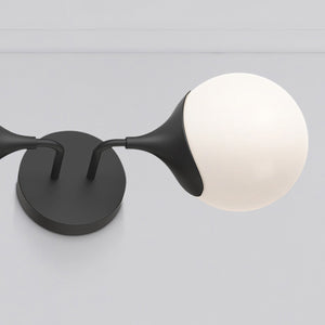 Linnea 19" Two-Light Vanity Wall Sconce, Matte Black/Opal Matte Glass