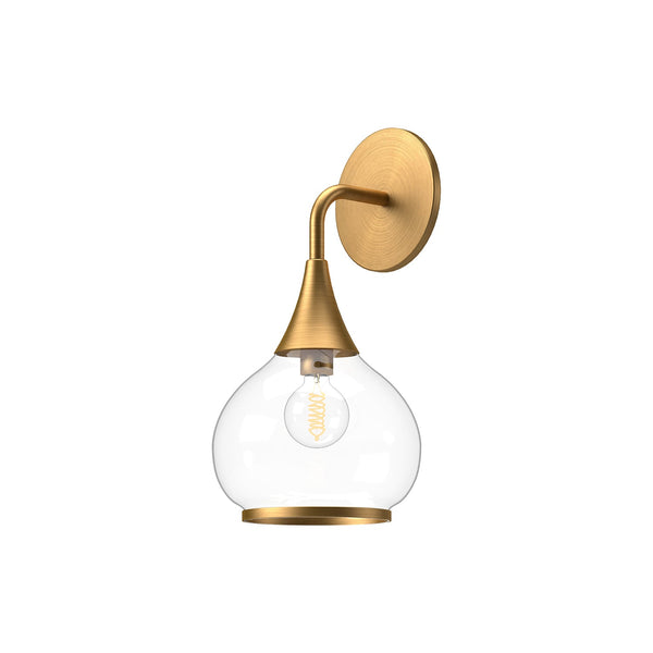 Hollis 6" One-Light Wall/Vanity Light, Aged Gold/Clear Glass