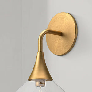 Hollis 6" One-Light Wall/Vanity Light, Aged Gold/Clear Glass