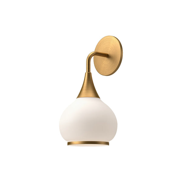 Hollis 6" One-Light Wall/Vanity Light, Aged Gold/Opal Matte Glass
