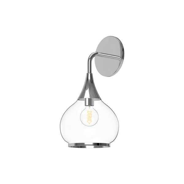 Hollis 6" One-Light Wall/Vanity Light, Chrome/Clear Glass