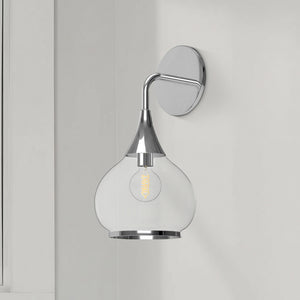 Hollis 6" One-Light Wall/Vanity Light, Chrome/Clear Glass