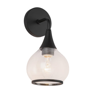 Hollis 6" One-Light Wall/Vanity Light, Clear Glass/Matte Black