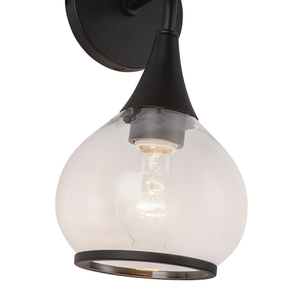 Hollis 6" One-Light Wall/Vanity Light, Clear Glass/Matte Black
