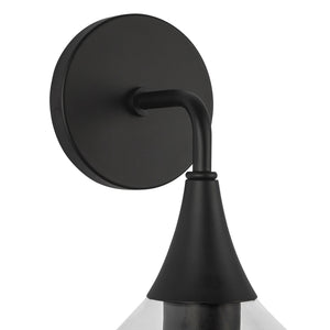 Hollis 6" One-Light Wall/Vanity Light, Clear Glass/Matte Black