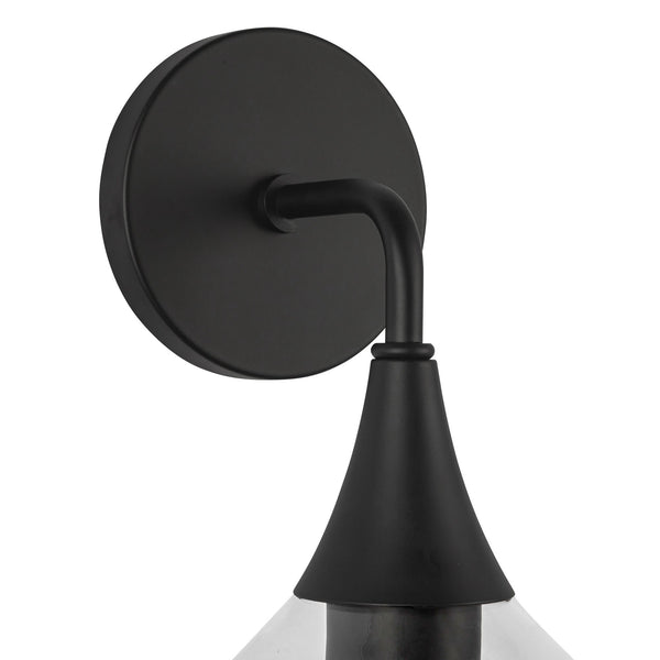 Hollis 6" One-Light Wall/Vanity Light, Clear Glass/Matte Black