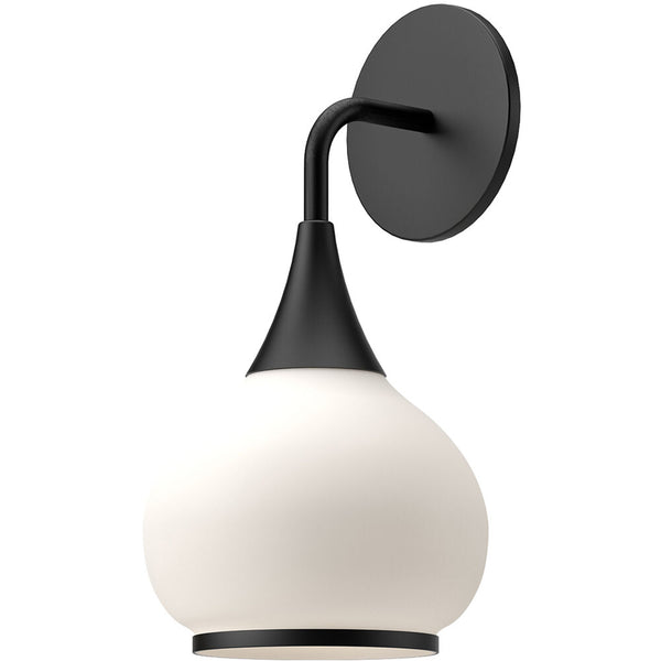 Hollis 6" One-Light Wall/Vanity Light, Matte Black/Opal Matte Glass