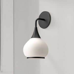 Hollis 6" One-Light Wall/Vanity Light, Matte Black/Opal Matte Glass