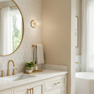 Wimberly 6" One-Light Wall/Vanity Light, Brushed Gold/Clear Glass