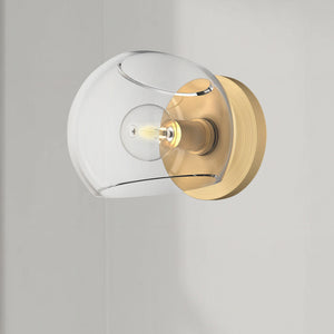 Wimberly 6" One-Light Wall/Vanity Light, Brushed Gold/Clear Glass