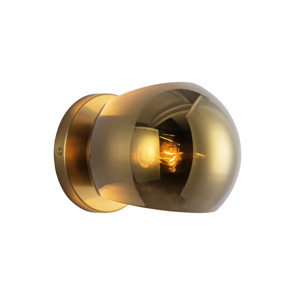 Wimberly 6" One-Light Wall/Vanity Light, Brushed Gold/Copper Glass