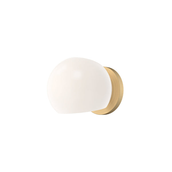 Wren 6" One-Light Wall/Vanity Light, Brushed Gold/Opal Matte Glass