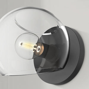 Wimberly 6" One-Light Wall/Vanity Light, Clear Glass/Matte Black