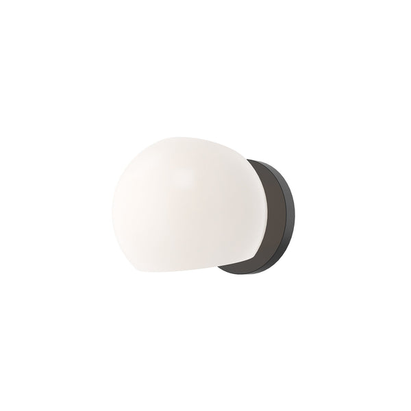 Wren 6" One-Light Wall/Vanity Light, Matte Black/Opal Matte Glass