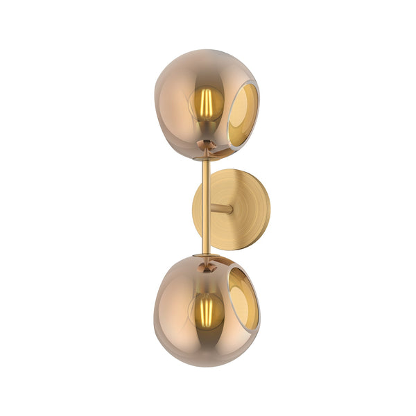 Wimberly 17" Two-Light Wall/Vanity Light, Brushed Gold/Copper Glass