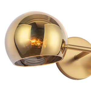 Wimberly 17" Two-Light Wall/Vanity Light, Brushed Gold/Copper Glass