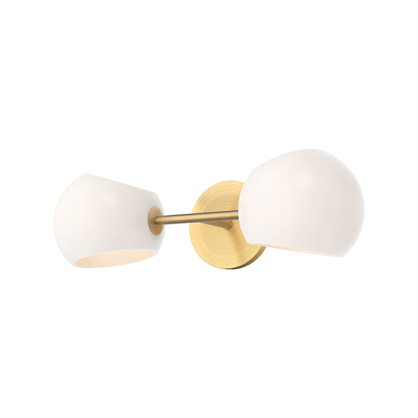 Wren 17" Two-Light Wall/Vanity Light, Brushed Gold/Opal Matte Glass