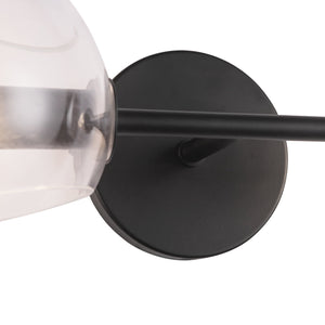 Wimberly 17" Two-Light Wall/Vanity Light, Clear Glass/Matte Black