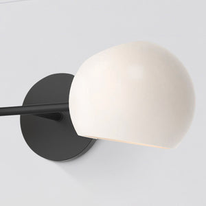 Wimberly 17" Two-Light Wall/Vanity Light, Matte Black/Opal Matte Glass