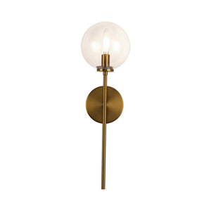 Mercer 18" One-Light Wall/Vanity Light, Aged Gold/Clear Glass