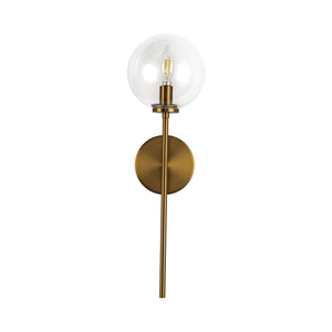 Mercer 18" One-Light Wall/Vanity Light, Aged Gold/Clear Glass