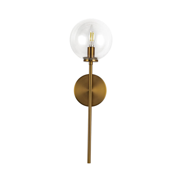 Mercer 18" One-Light Wall/Vanity Light, Aged Gold/Clear Glass