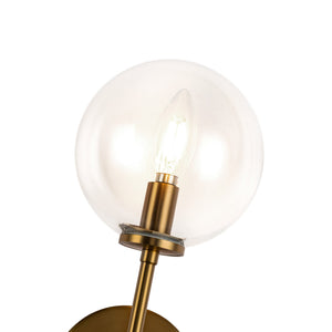 Mercer 18" One-Light Wall/Vanity Light, Aged Gold/Clear Glass