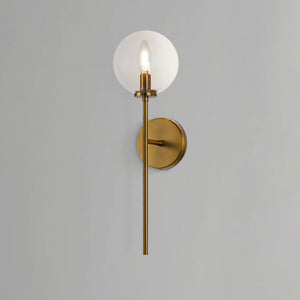 Mercer 18" One-Light Wall/Vanity Light, Aged Gold/Clear Glass