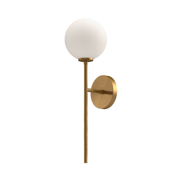 Mercer 18" One-Light Wall/Vanity Light, Aged Gold/Opal Matte Glass