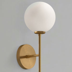 Mercer 18" One-Light Wall/Vanity Light, Aged Gold/Opal Matte Glass