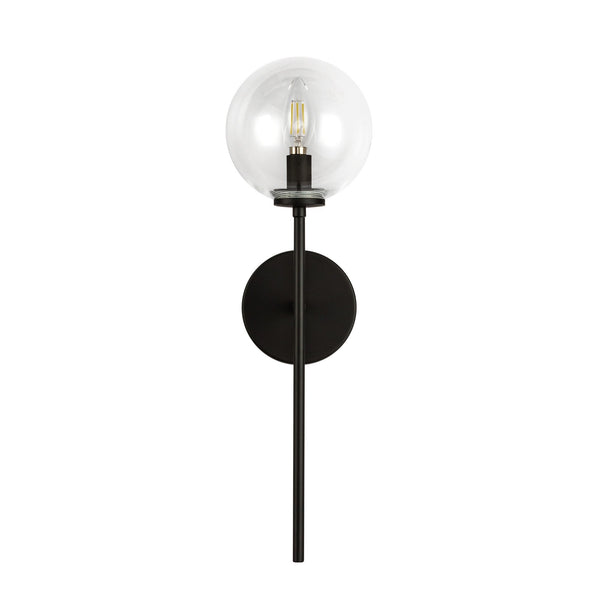 Mercer 18" One-Light Wall/Vanity Light, Matte Black/Clear Glass