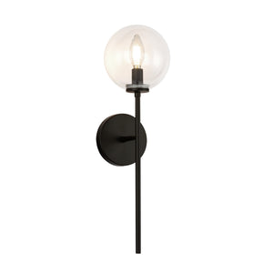 Mercer 18" One-Light Wall/Vanity Light, Matte Black/Clear Glass