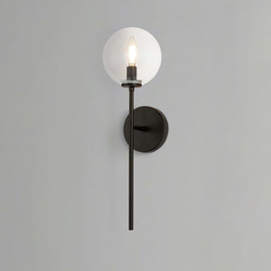 Mercer 18" One-Light Wall/Vanity Light, Matte Black/Clear Glass