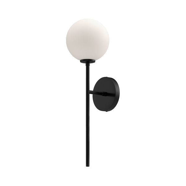 Mercer 18" One-Light Wall/Vanity Light, Matte Black/Opal Matte Glass
