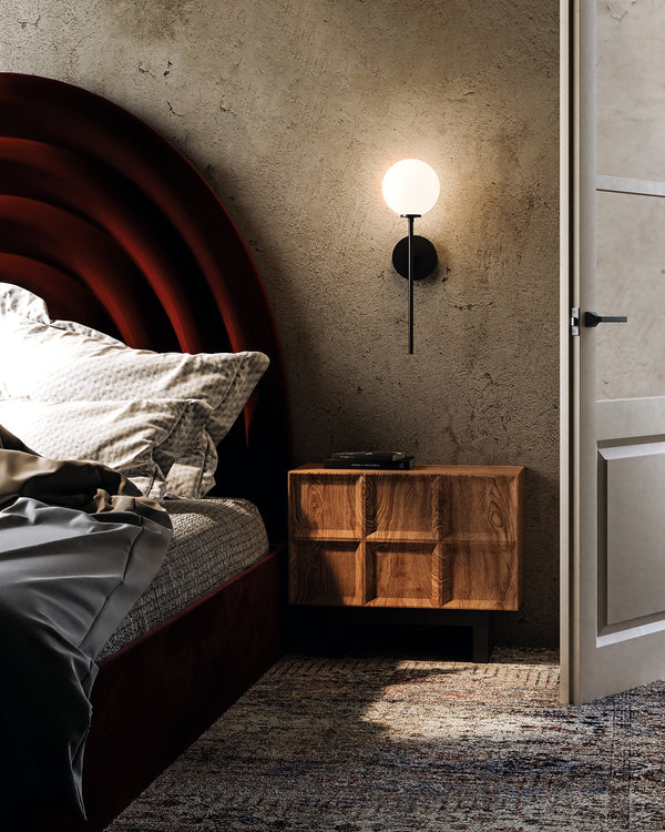 Mercer 18" One-Light Wall/Vanity Light, Matte Black/Opal Matte Glass