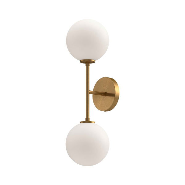 Mercer 22" Two-Light Wall/Vanity Light, Aged Gold/Opal Matte Glass