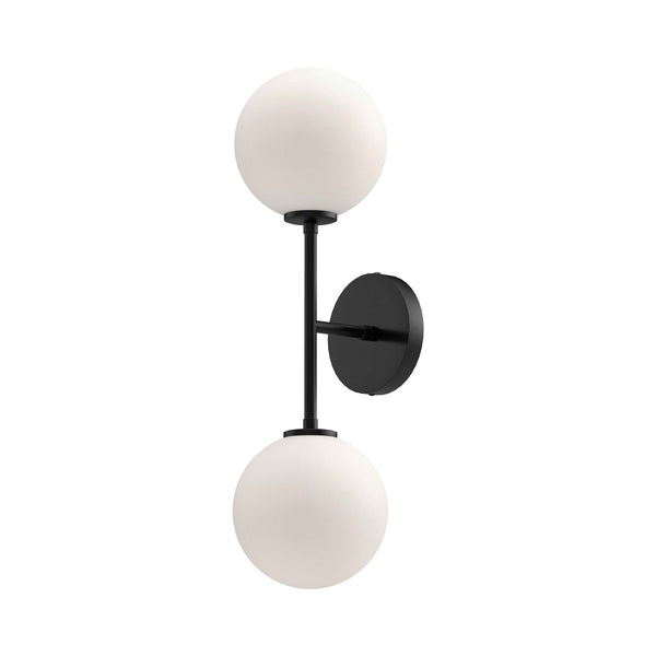 Mercer 22" Two-Light Wall/Vanity Light, Matte Black/Opal Matte Glass