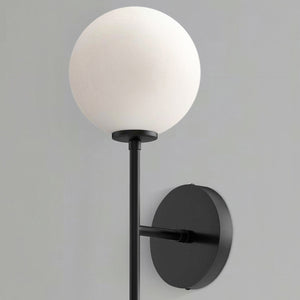 Mercer 22" Two-Light Wall/Vanity Light, Matte Black/Opal Matte Glass