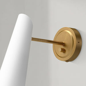 Archer 7" One-Light Wall/Vanity Light, Aged Gold/White