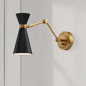 Riordon 10" One-Light Wall/Vanity Light, Aged Gold/Matte Black