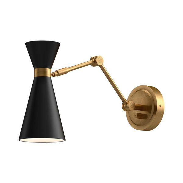 Riordon 10" One-Light Wall/Vanity Light, Aged Gold/Matte Black